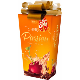 Chocolates filled with cherry in sparkling wine - flavoured alcohol. CHERRY PASSION SPARKLING WINE 210g