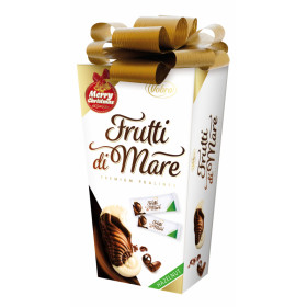 Milk and white chocolate bar filled with nut cream and malt crisps FRUTTI DI MARE HAZELNUT 190g.