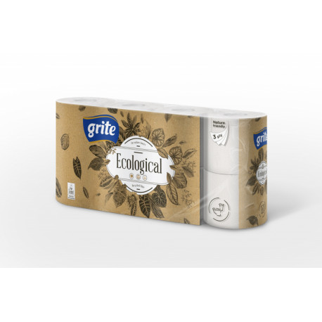 Toilet paper GRITE ECOLOGICAL 3 ply. 8 pcs.