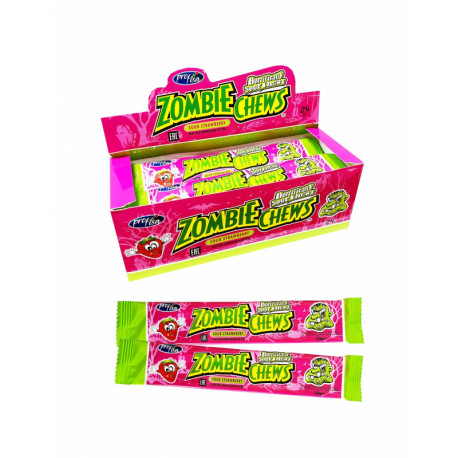 Kramtomieji saldainiai ZOMBIE CHEWS SOUR STRAWBERRY 20g