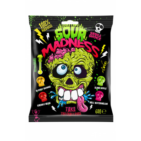 Ekstra rūgščių saldainių rinkinys. SOUR MADNESS 60g