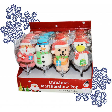 Zefyriniai saldainiai CHRISTMAS MARSHMALLOW POP 35g