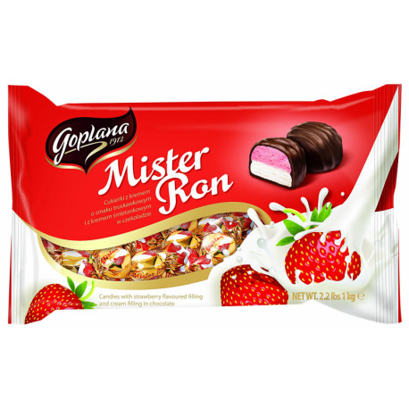 Chocolate candy with strawberry and cream filling MISTER RON 1kg