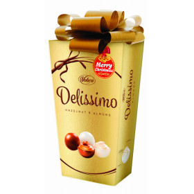 Pieninio šokolado saldainiai su lazdynų ir migdolų riešutais DELISSIMO HAZELNUT AND ALMOND PREZENT 182g