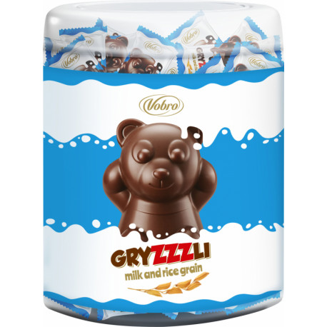 Milk chocolate pralines filled with milk cream and crisps GRYZZZLI MILK 420g