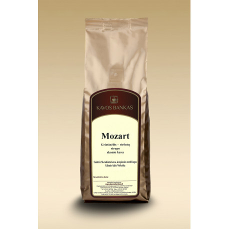 Kava vidutinio malimo MOZART grietinėlės-riešutų skonio kava 250 g.