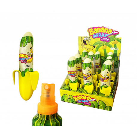 Purškiamas saldainis BANANA SPRAY CANDY 9x50ml.