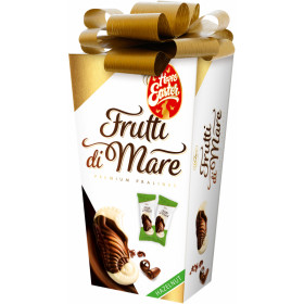 Milk and white chocolate bar filled with nut cream and malt crisps FRUTTI DI MARE HAZELNUT 190g.