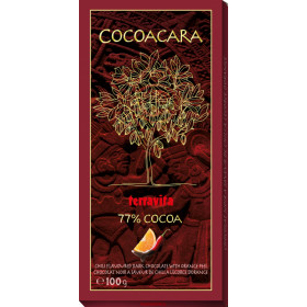 Extra dark chocolate 77% cocoa with orange peel and chili pepper ORANGE AND CHILLI 100g