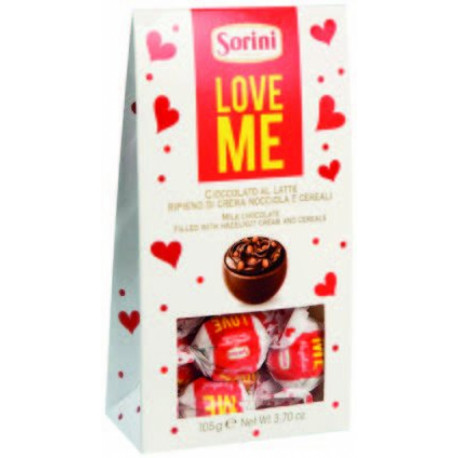 Milk chocolates with hazelnut cream and flakes SORINI LOVE ME 105g