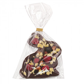 Cocoa icing figure with freeze-dried raspberries and apples BUNNY 60g