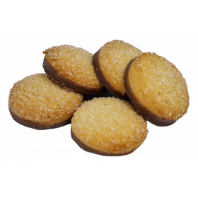 Shortcrust pastry cookies sprinkled with sugar, partially decorated with cocoa-milk glaze DUKATKI 1.3 kg